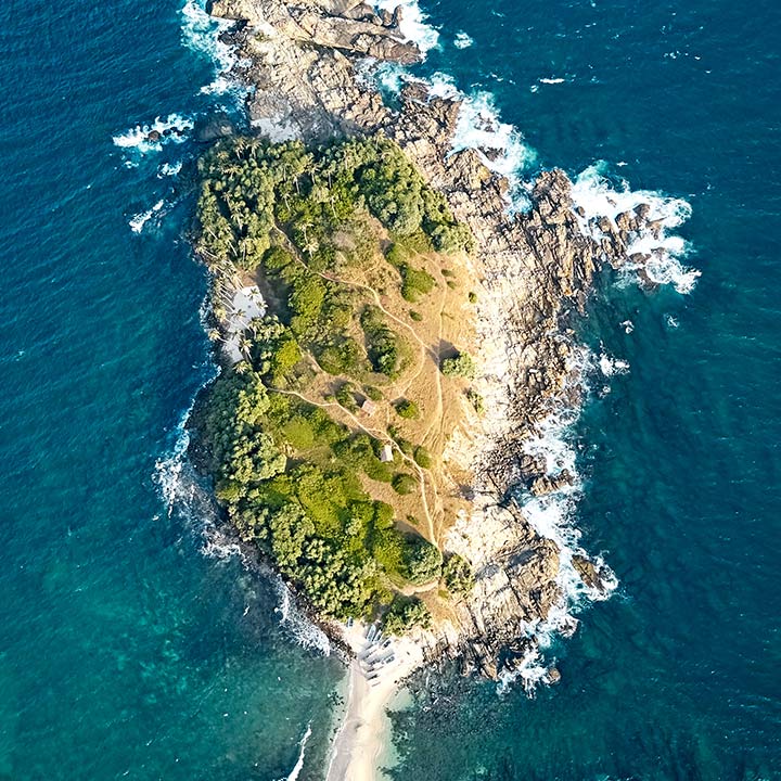 Aerial view of small island
