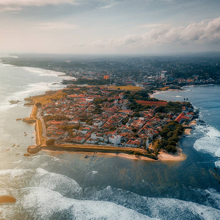Aerial view of the Dutch Fort in Galle, Sri Lanka