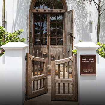 Entrance to a luxury boutique villa in Galle Fort