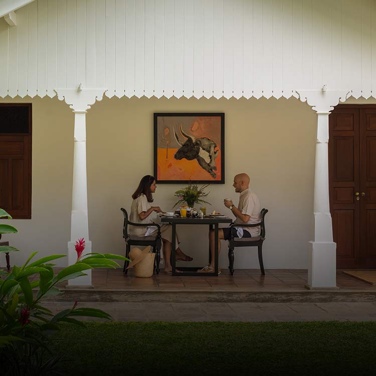 Couple dining at a luxury boutique villa in Negombo