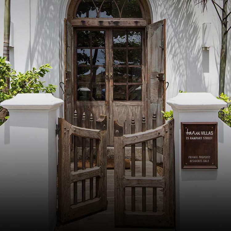 Entrance to a luxury boutique villa in Galle Fort